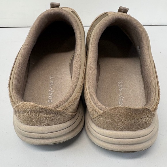 Easy Spirit Womens Size 7.5W Slip On Mule Clogs Taupe Suede Mesh Comfort Shoes - Picture 4 of 7